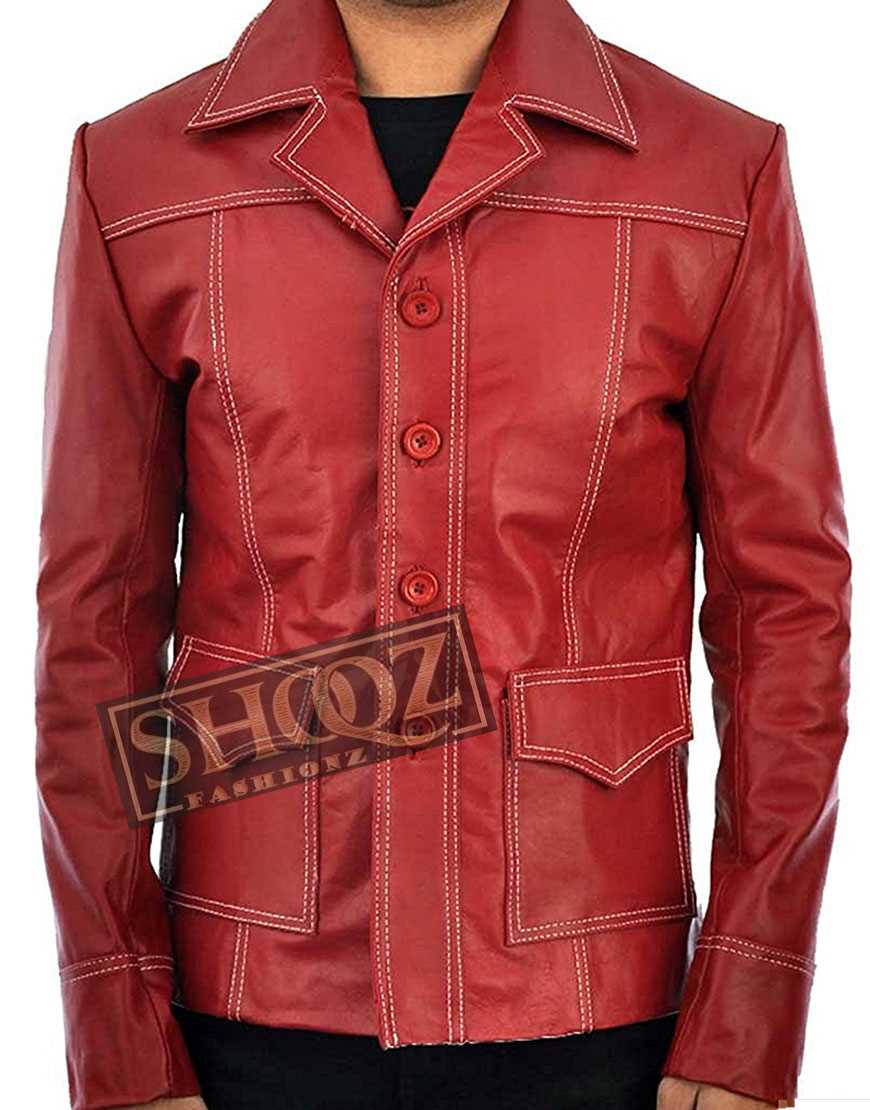 Fight Club Brad Pitt Leather Jacket Fight Club Brad Pitt Leather Jacket